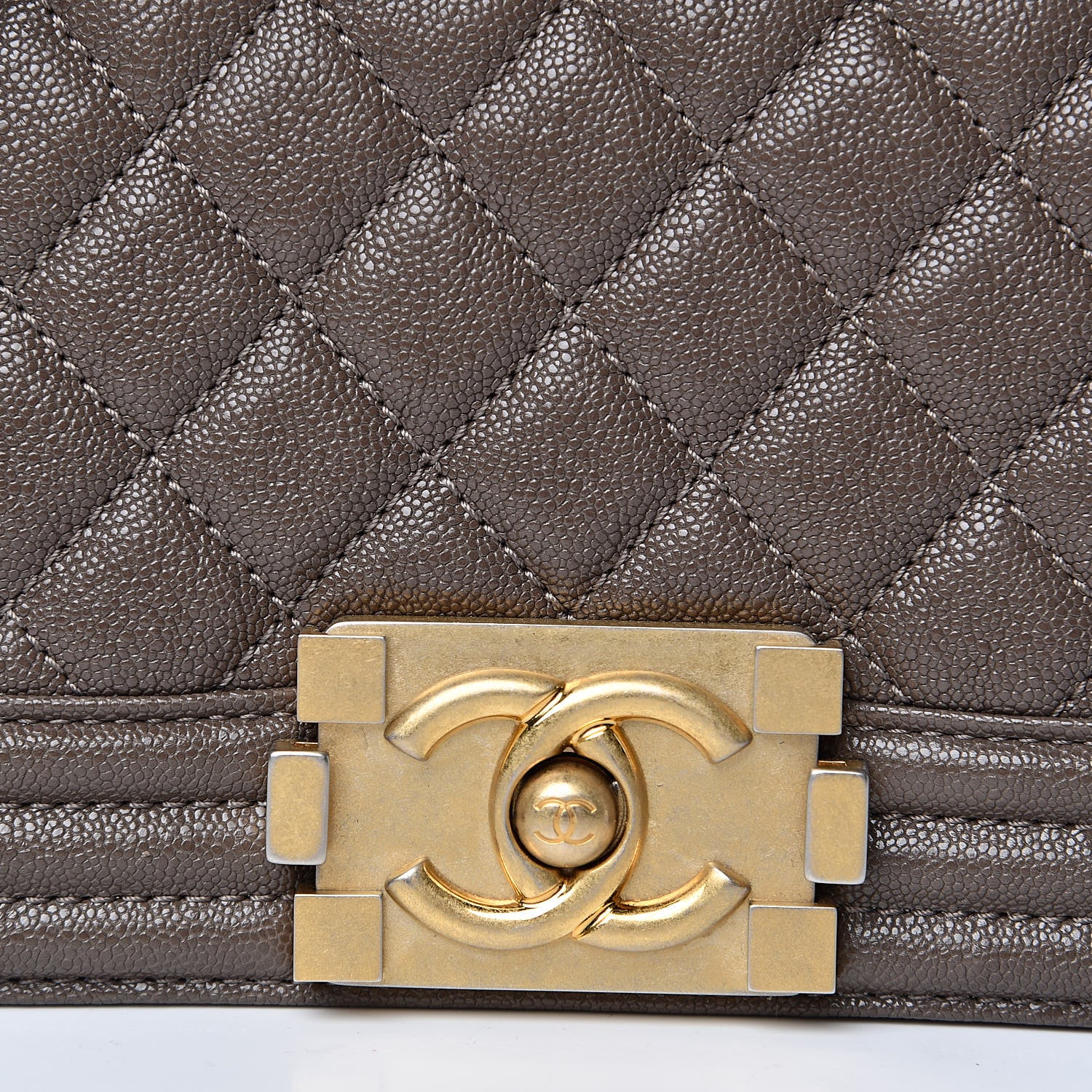 Chanel Caviar Quilted Small Boy Flap Khaki 10 of 11