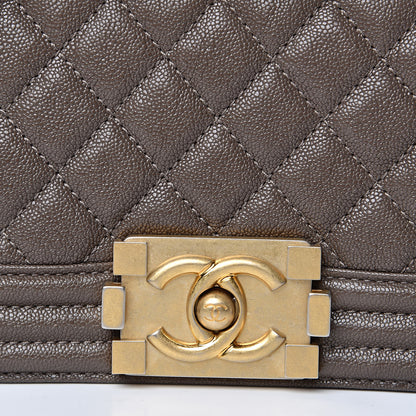 Chanel Caviar Quilted Small Boy Flap Khaki 10 of 11