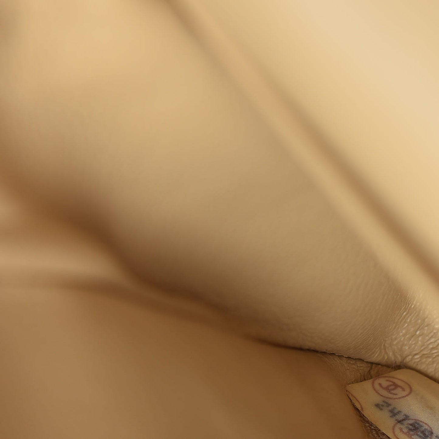 Lambskin Quilted Medium Double Flap Beige