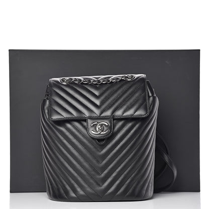 Chanel Calfskin Chevron Quilted Small Urban Spirit Backpack Black 13 of 13