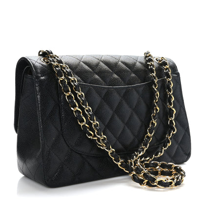 Chanel Caviar Quilted Jumbo Double Flap Black 3 of 9