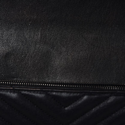 Saint Laurent Sheepskin Matelasse Chevron Monogram Large College Satchel Black 19 of 21