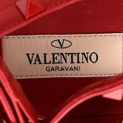 Valentino Garavani Calfskin Monochrome Rockstud Cage Ballerina Flats 38 Rosso Valentino 8 of 11