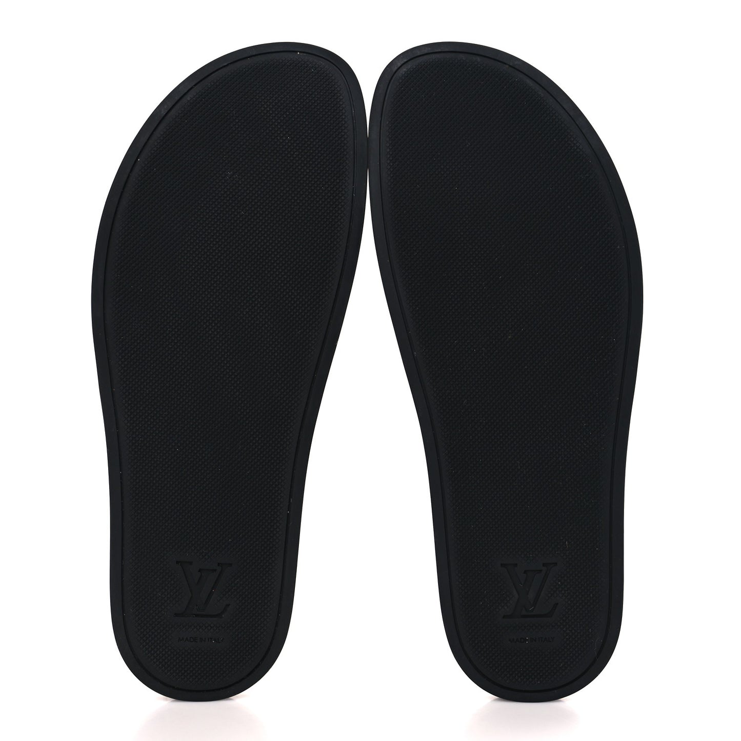 Rubber Embossed Monogram Mens Waterfront Mules 9 Black