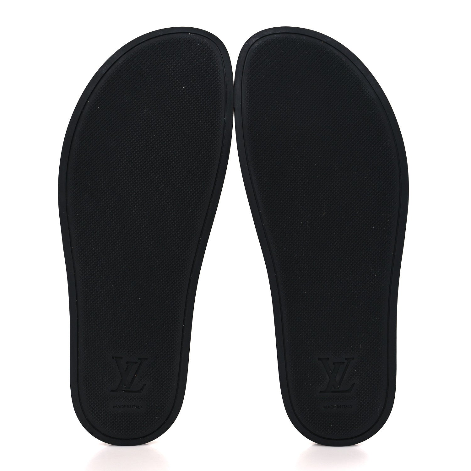 Louis Vuitton Rubber Embossed Monogram Mens Waterfront Mules 9 Black 5 of 8