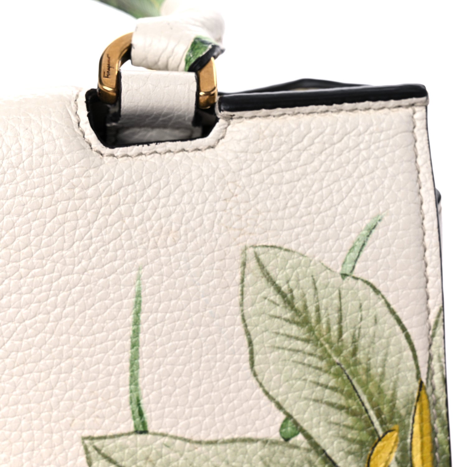 Salvatore Ferragamo Calfskin Floral Print Trifolio Top Handle Bag Multicolor 20 of 22