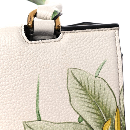 Salvatore Ferragamo Calfskin Floral Print Trifolio Top Handle Bag Multicolor 20 of 22