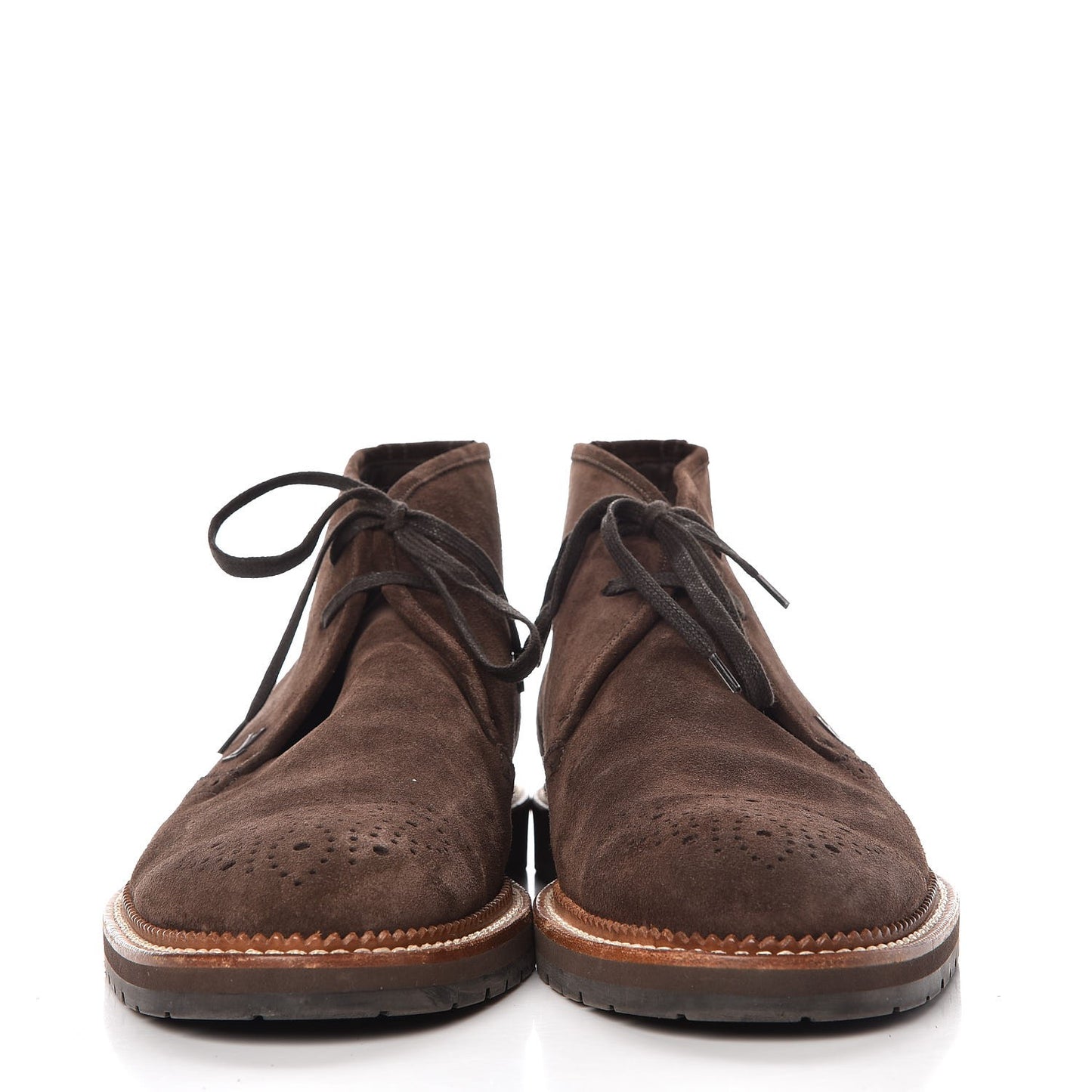 Mens Suede Brogues Ankle Boots 9 Brown