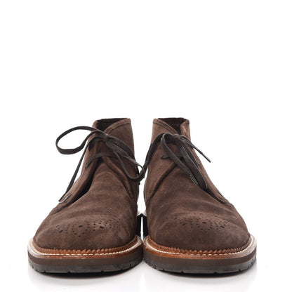 Louis Vuitton Mens Suede Brogues Ankle Boots 9 Brown 2 of 11