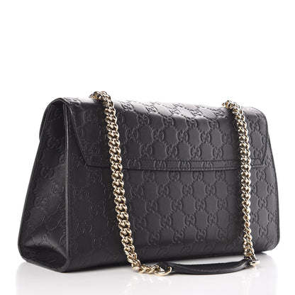 Gucci Guccissima Medium Emily Chain Shoulder Bag Black 3 of 12