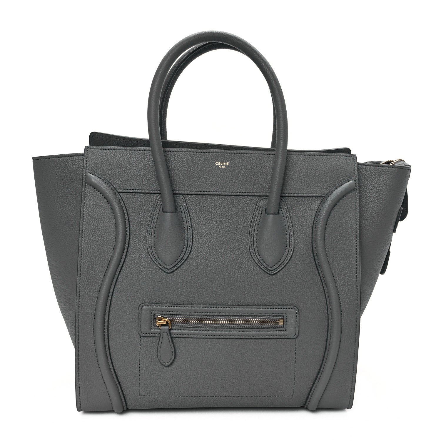 Celine Drummed Calfskin Mini Luggage Kohl 1 of 9