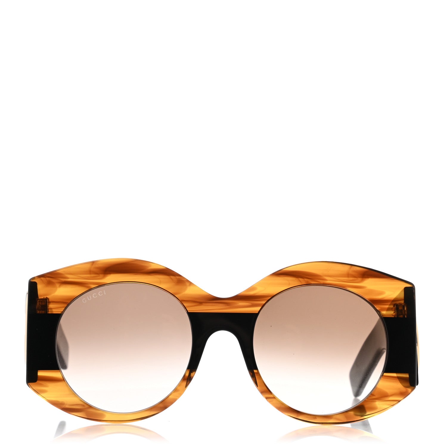 Gucci Acetate Round Frame Sunglasses GG0177S Brown 2 of 7