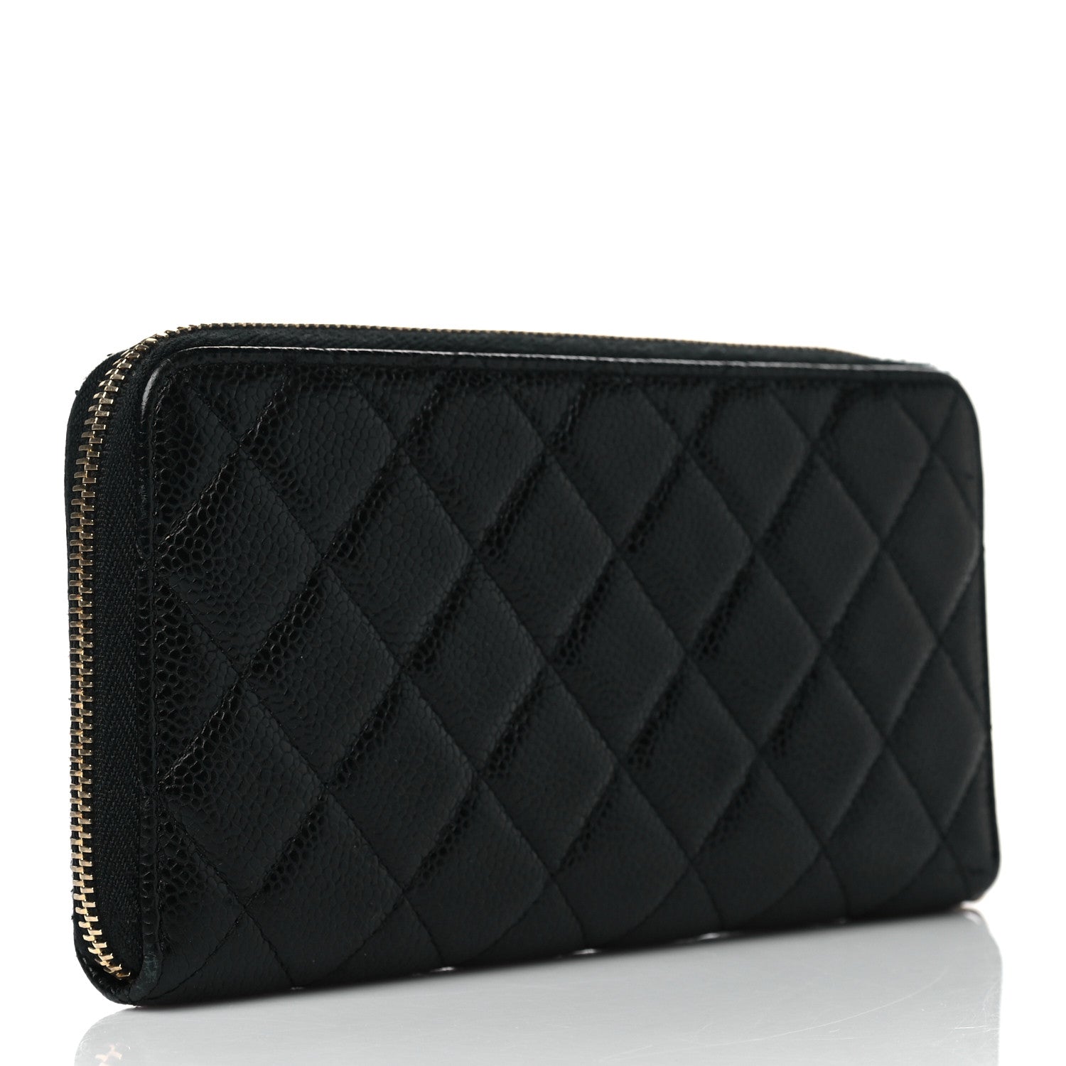 Chanel Caviar Quilted Large Gusset Zip Around Wallet Black 3 of 8