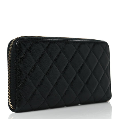 Chanel Caviar Quilted Large Gusset Zip Around Wallet Black 3 of 8