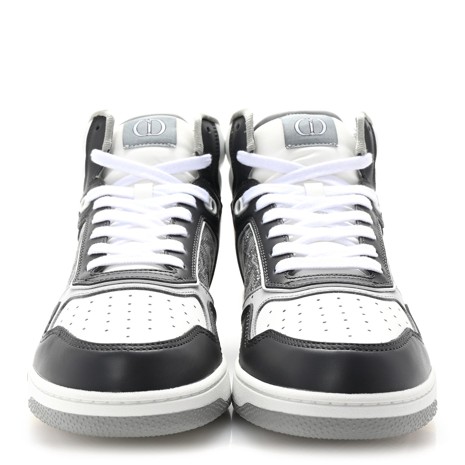 Christian Dior Smooth Calfskin Jacquard Oblique Mens B27 High Top Sneakers 40 Grey 3 of 10