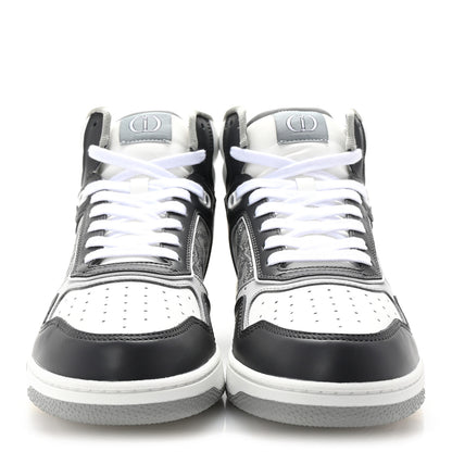 Christian Dior Smooth Calfskin Jacquard Oblique Mens B27 High Top Sneakers 40 Grey 3 of 10