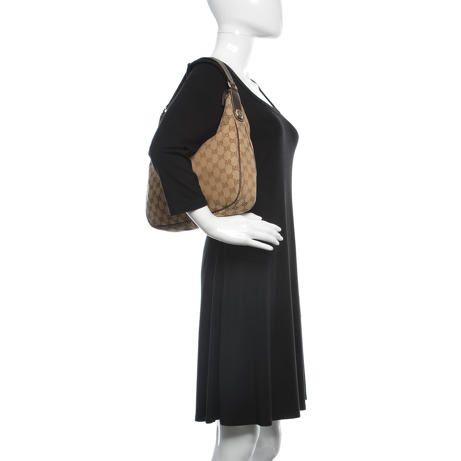 Gucci Monogram Medium Charmy Hobo Dark Brown 2 of 18