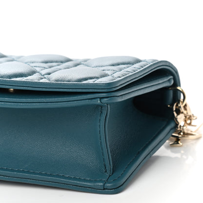 Christian Dior Lambskin Cannage Mini Waist Pouch on Chain Deep Ocean 8 of 11