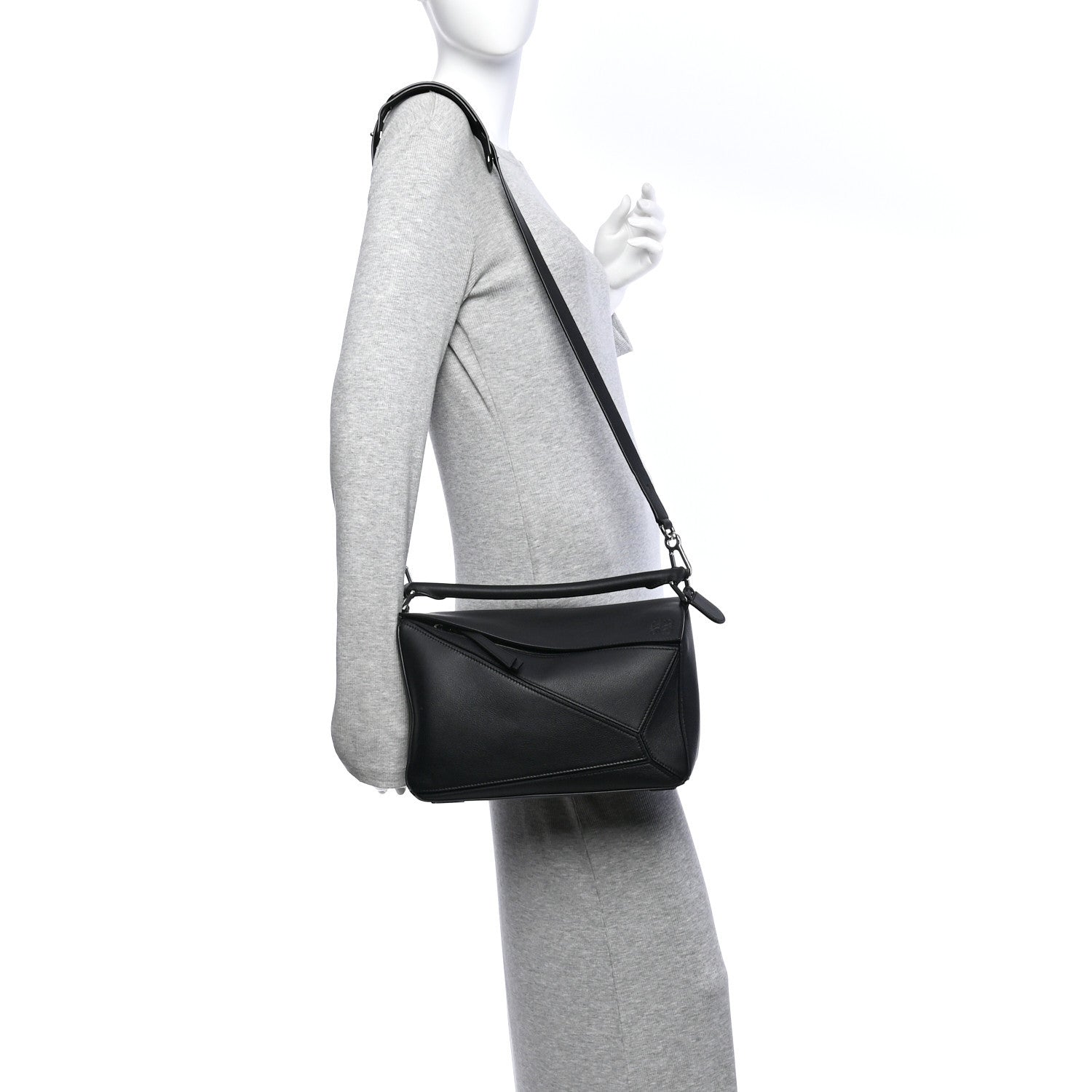 Loewe Calfskin Medium Puzzle Bag Black 2 of 12
