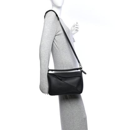 Loewe Calfskin Medium Puzzle Bag Black 2 of 12
