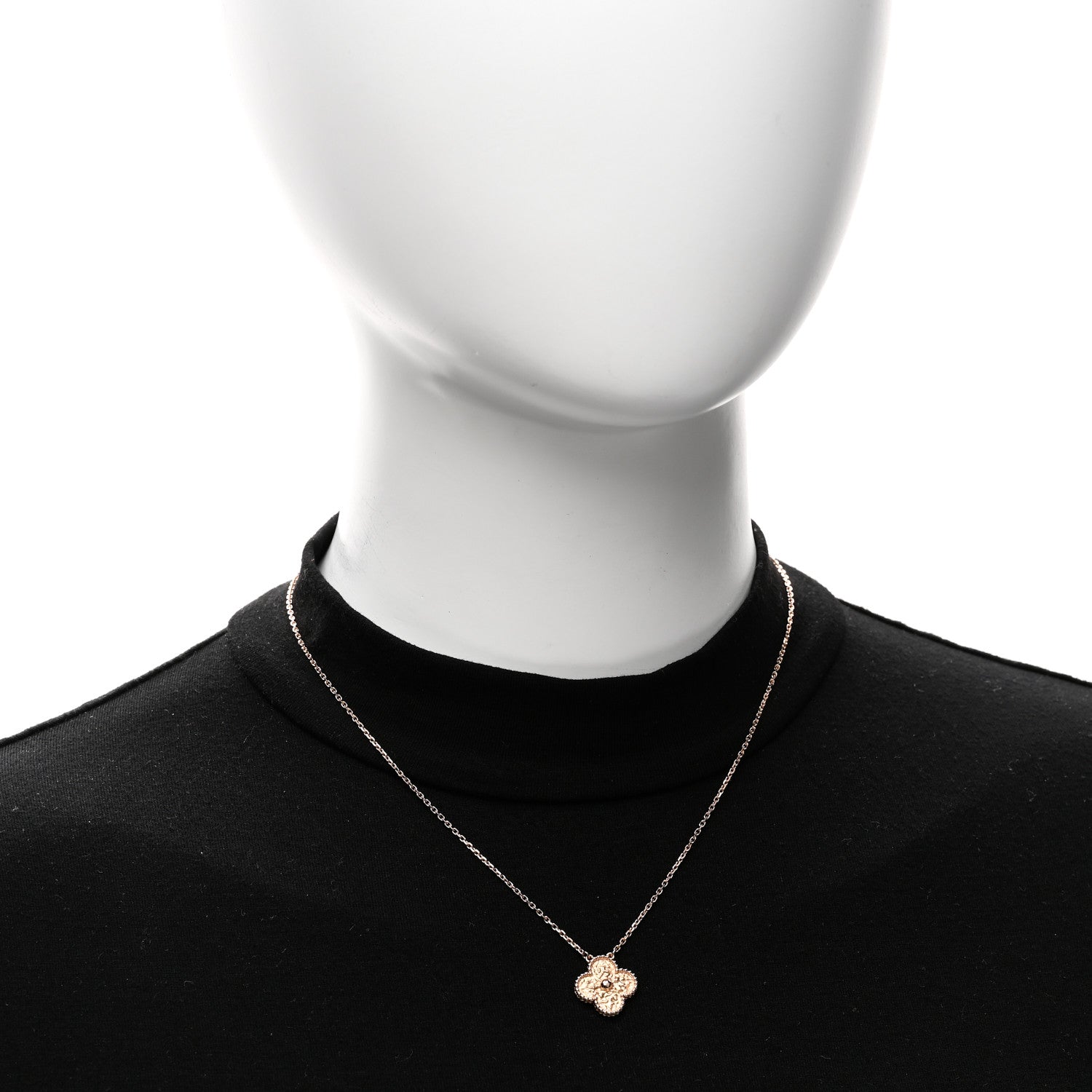 Van Cleef & Arpels 18K Rose Gold Vintage Alhambra Pendant Necklace 2 of 6