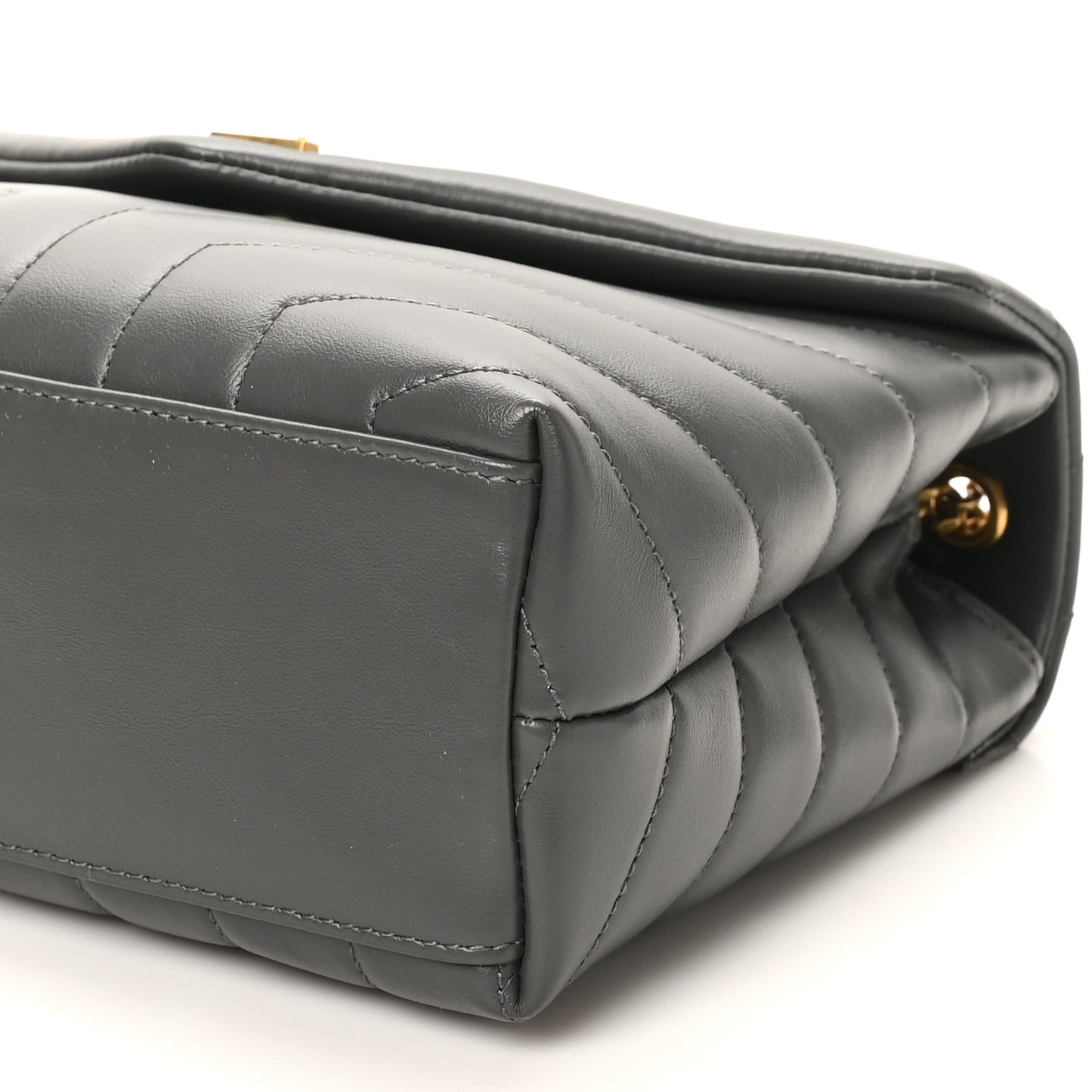 Calfskin Y Quilted Monogram Small Loulou Chain Satchel Storm