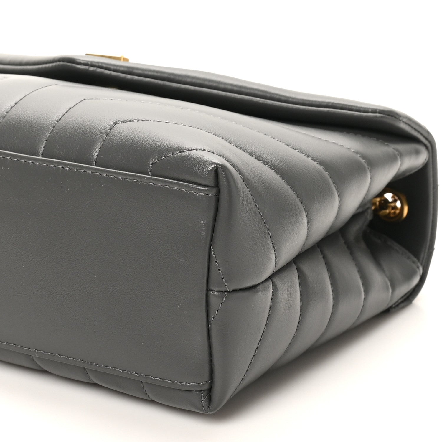 Saint Laurent Calfskin Y Quilted Monogram Small Loulou Chain Satchel Storm 10 of 10