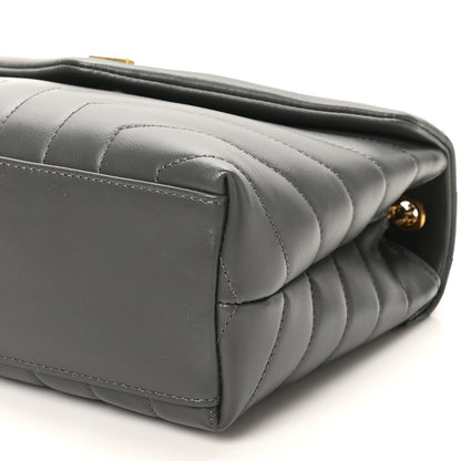 Saint Laurent Calfskin Y Quilted Monogram Small Loulou Chain Satchel Storm 10 of 10