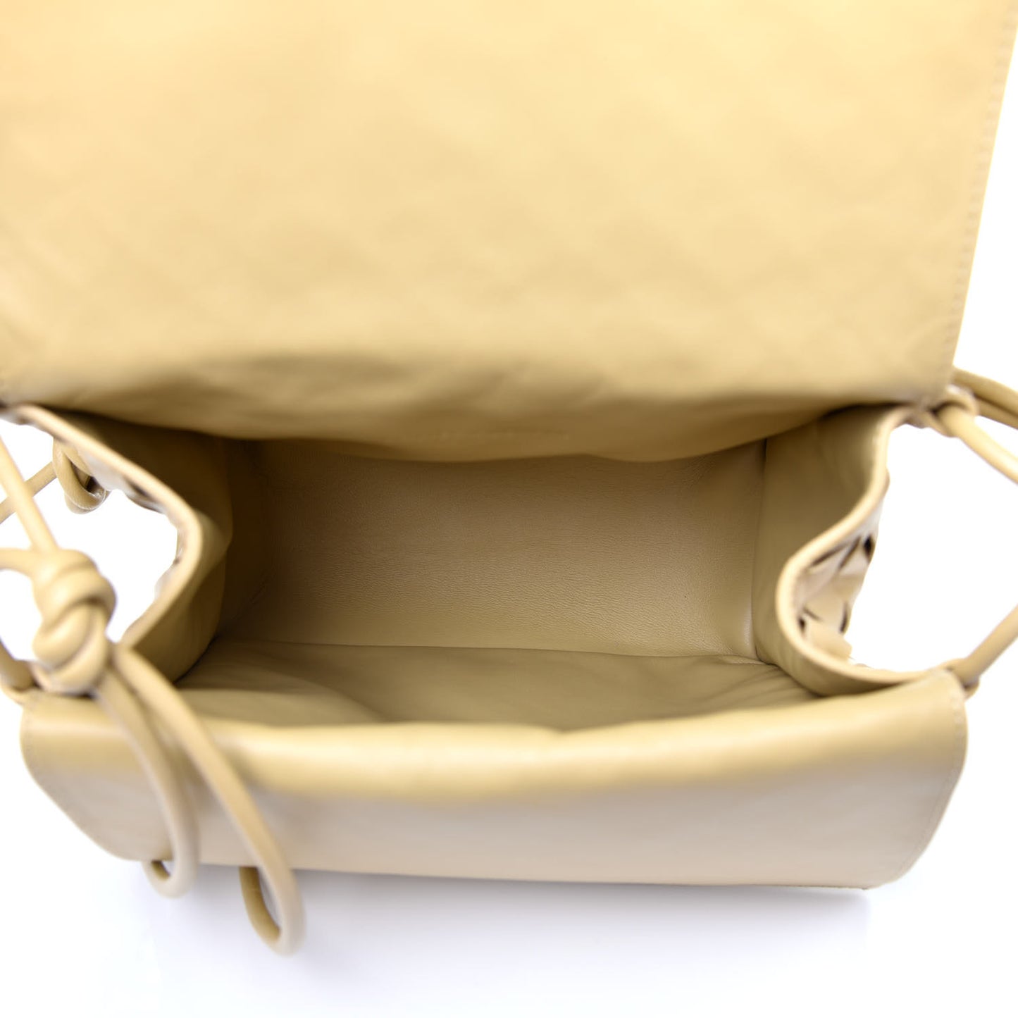 Nappa Intrecciato Small Knot Flap Crossbody Tapioca