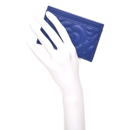 Chanel Caviar Camellia Quilted Card Holder Blue 2 of 9