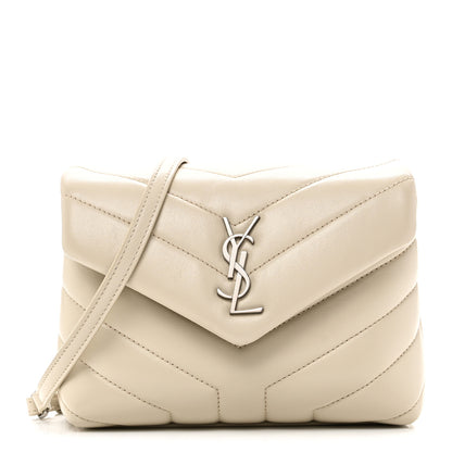 Saint Laurent Calfskin Y Quilted Monogram Toy Loulou Crossbody Bag Blanc Vintage 1 of 11