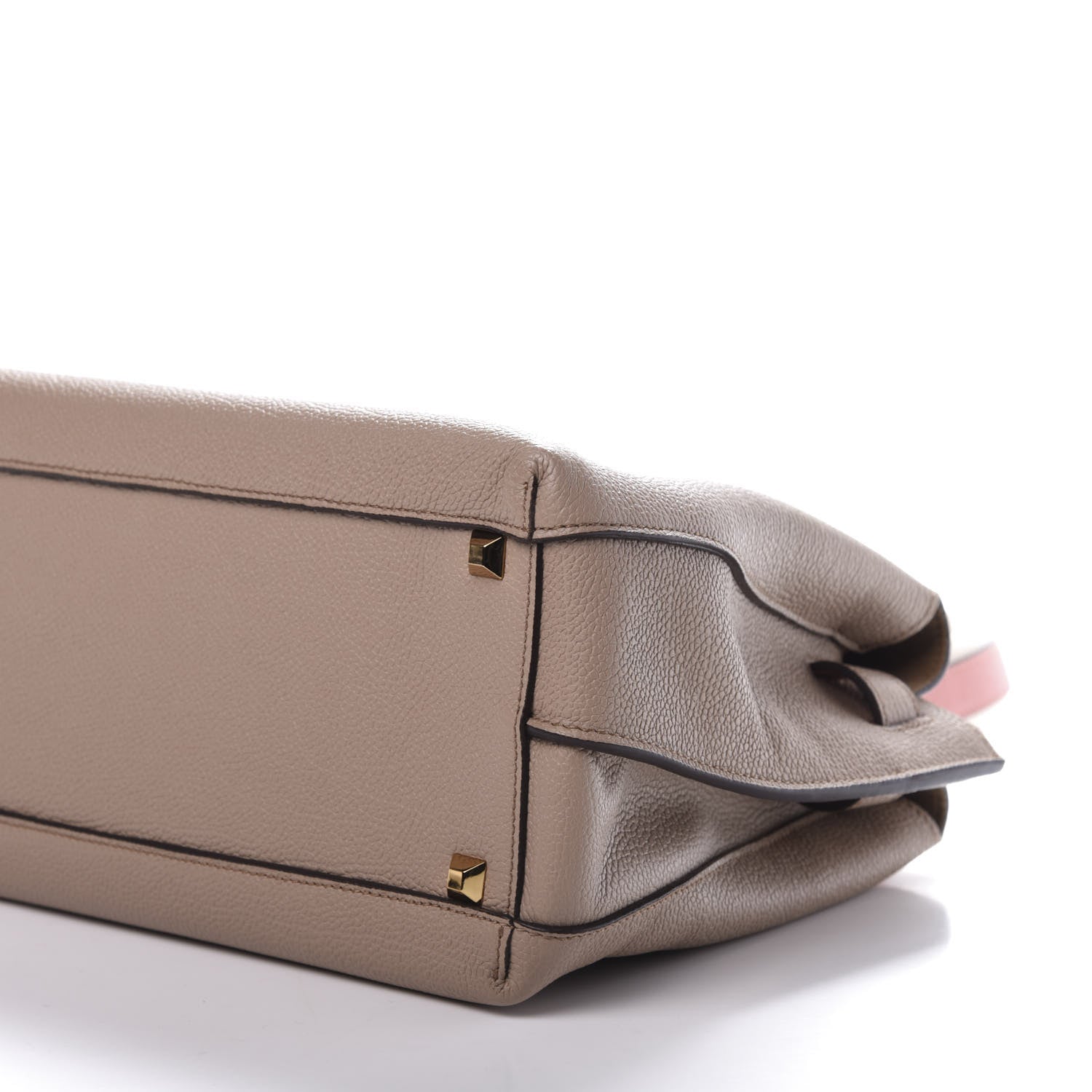 MCM Grained Calfskin Medium Milla Tote Taupe Pink 10 of 11