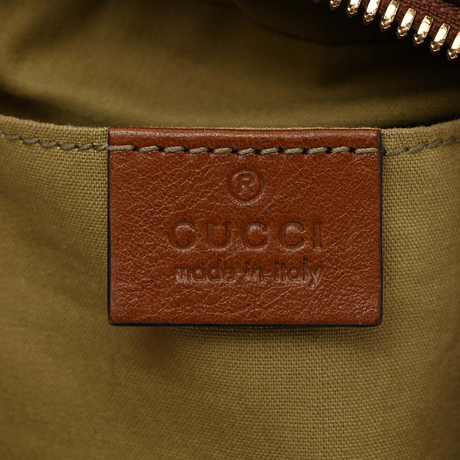 Gucci Vintage Canvas Web Shoulder Bag Sand Cuir 5 of 13