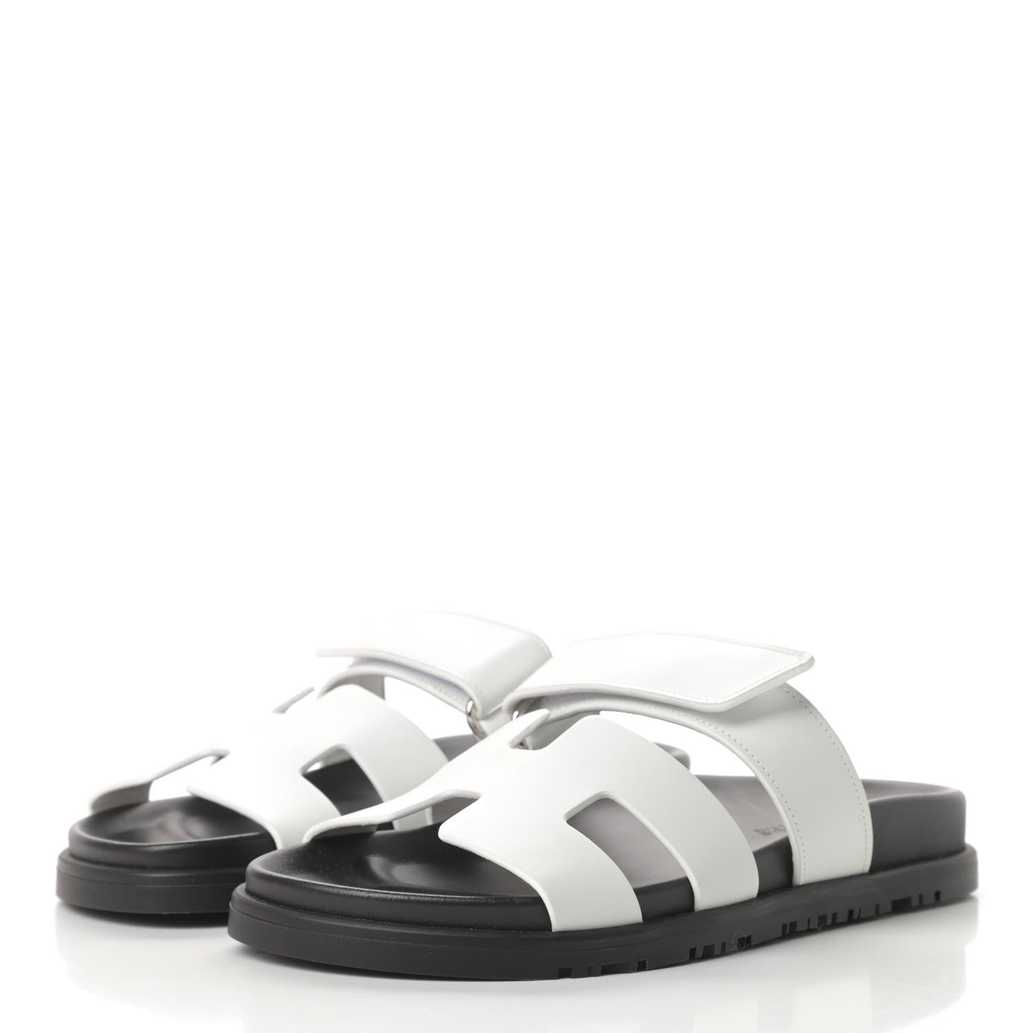 Hermes Calfskin Womens Chypre Sandals 36 White 3 of 8