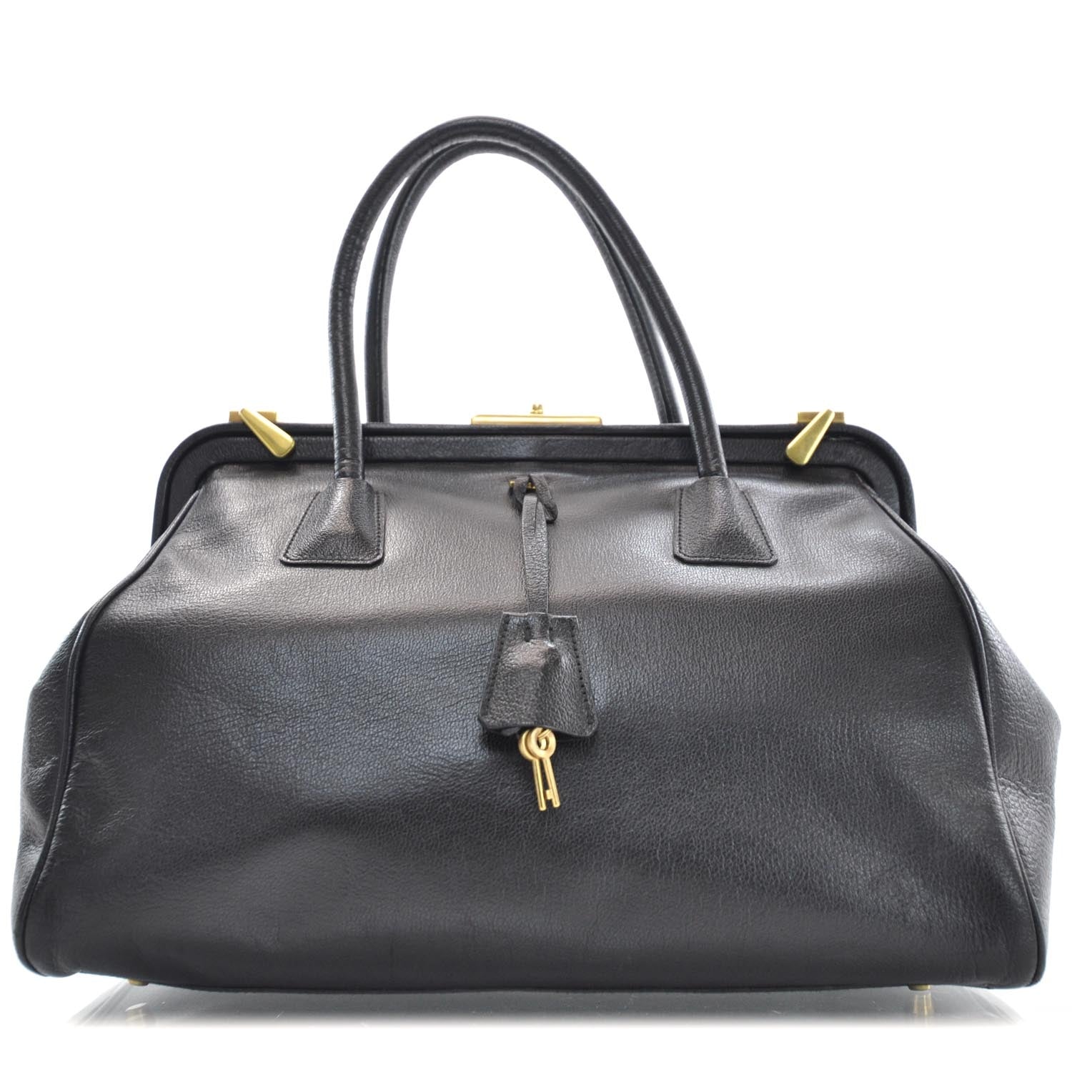 Prada Goatskin Cerniera Doctor Bag Black 1 of 9