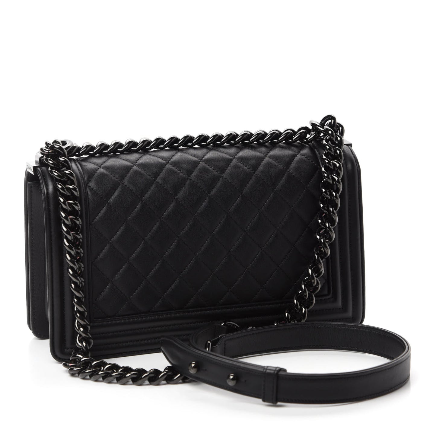 Calfskin Quilted Medium Boy Flap So Black