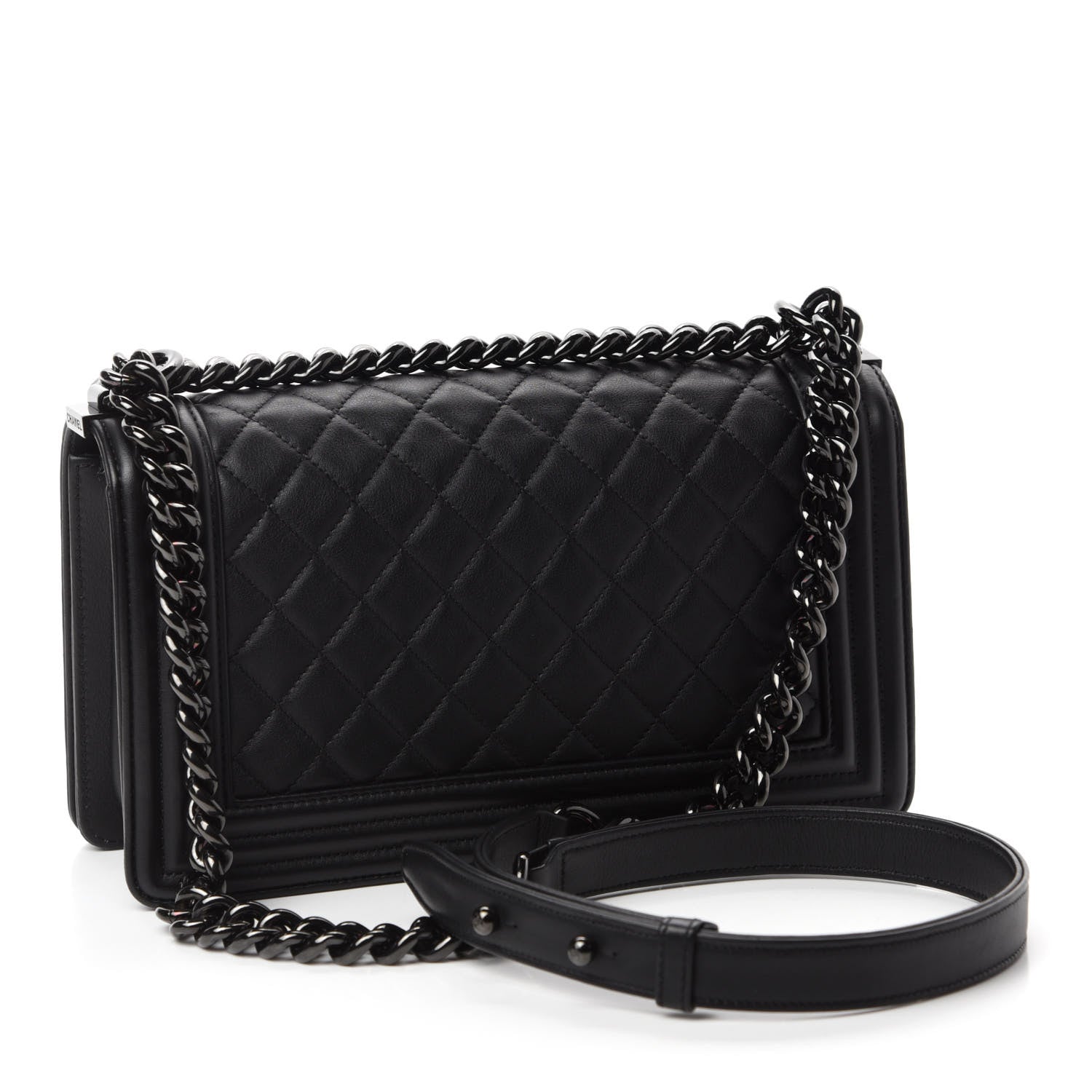Chanel Calfskin Quilted Medium Boy Flap So Black 3 of 14