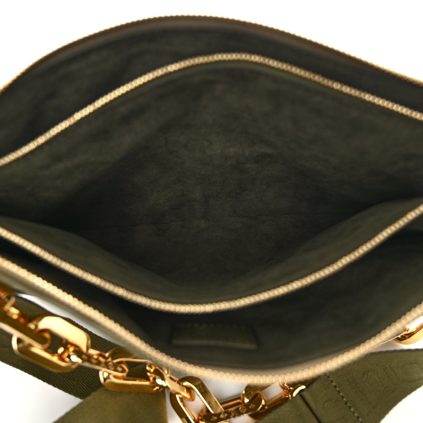 Lambskin Embossed Monogram Coussin MM Khaki