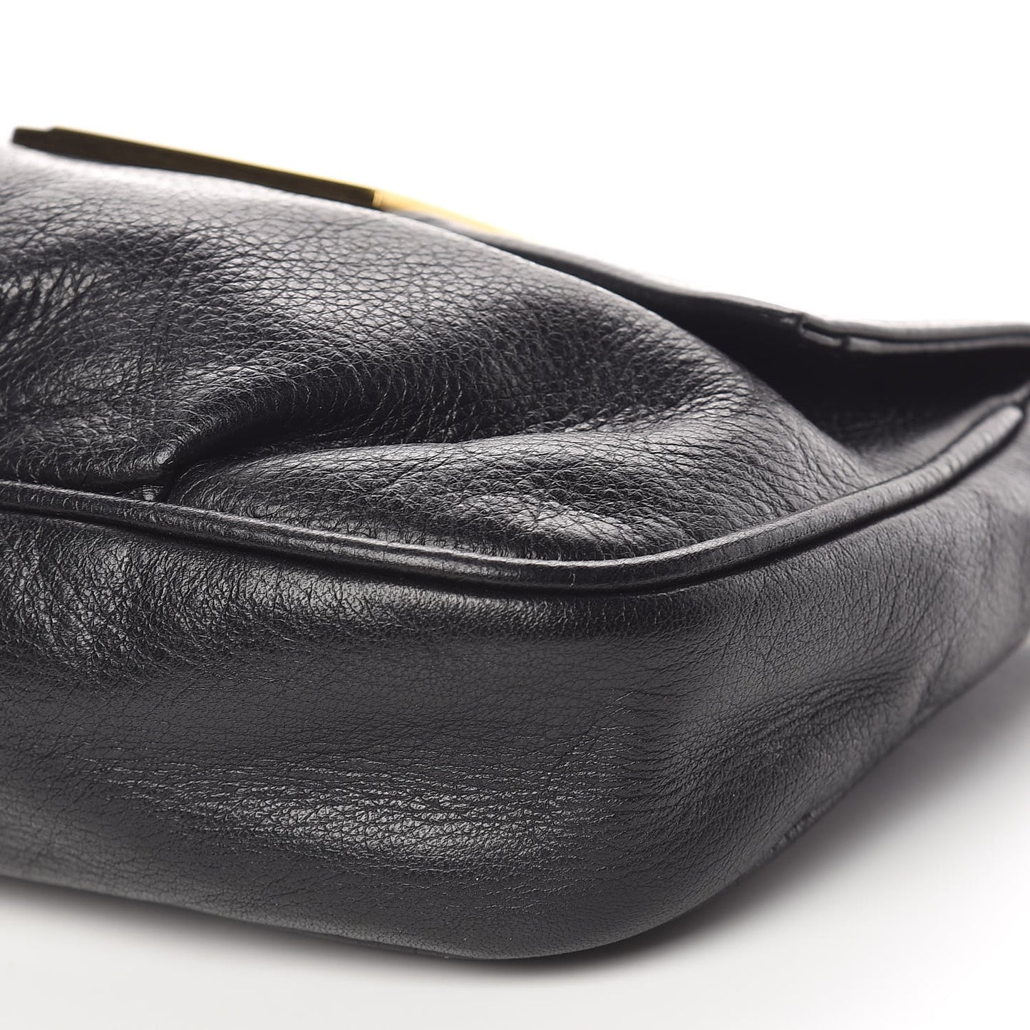 Vitello Flamingo Fendista Pouchette Crossbody Black