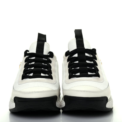 Chanel Velvet Calfskin Mixed Fibers CC Sneakers 37.5 Ivory Black 2 of 9