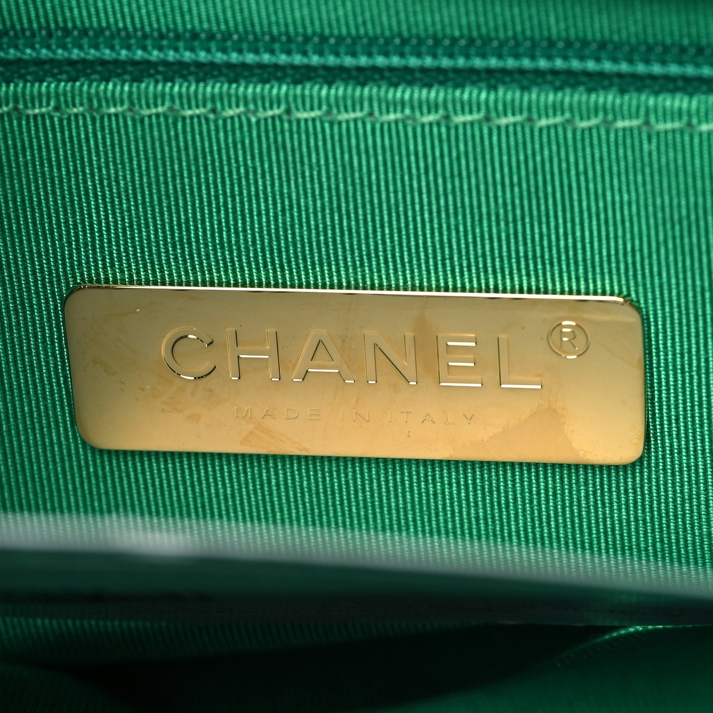 Lambskin Quilted Large Chanel 19 Flap Green