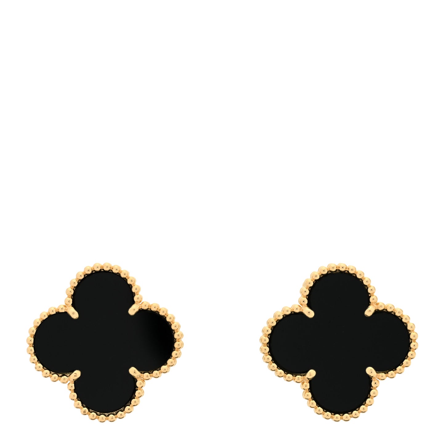 18K Yellow Gold Black Onyx Magic Alhambra Earrings