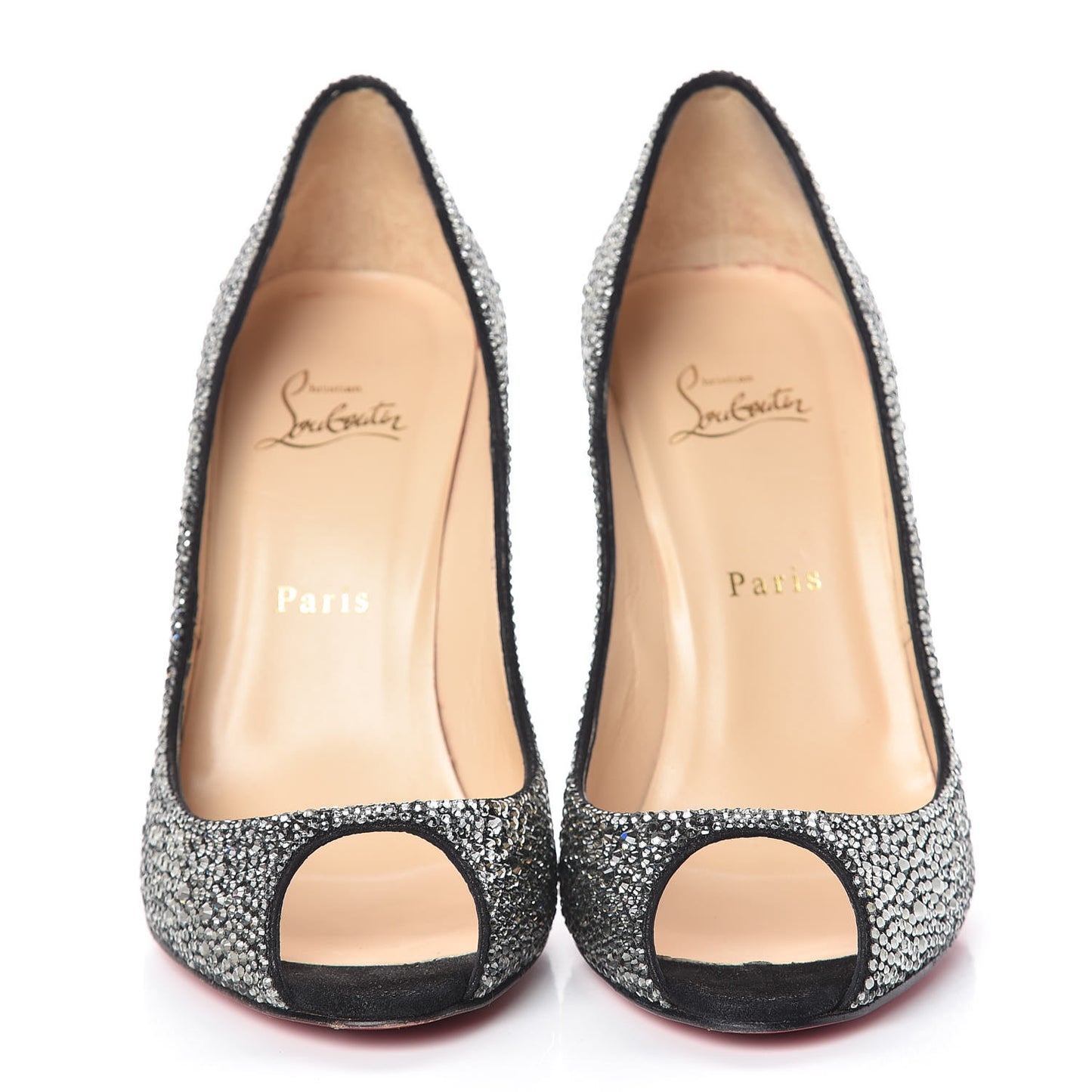 Suede Crystal Sexy Strass 100 Peep Toe Pumps 40 Black Diamond