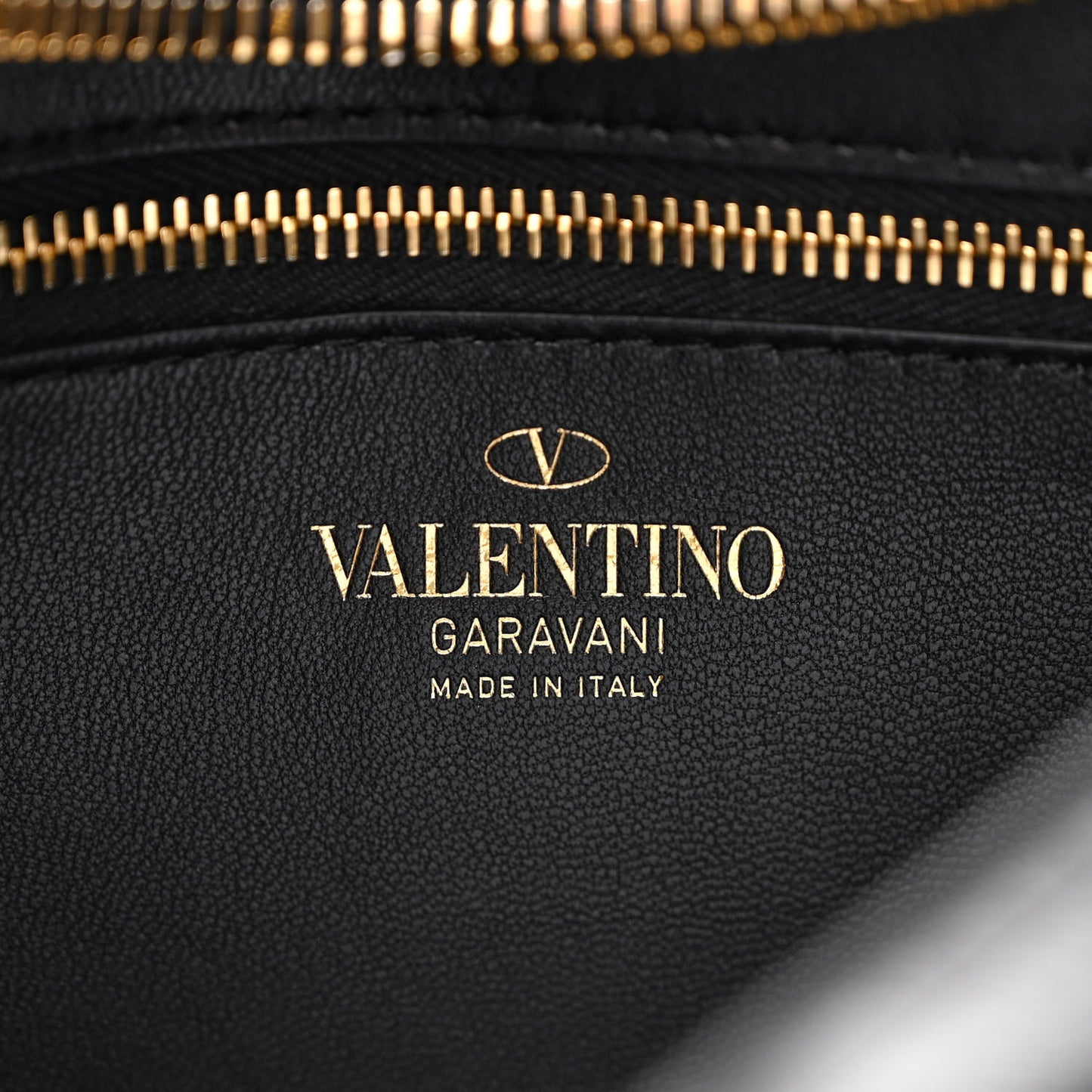 Calfskin Stud Sign Zip Hobo Black