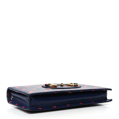 Gucci Shangai Calfskin Polka Dot Horsebit 1955 Wallet On Chain Blue Orange Sailor Blue 4 of 10