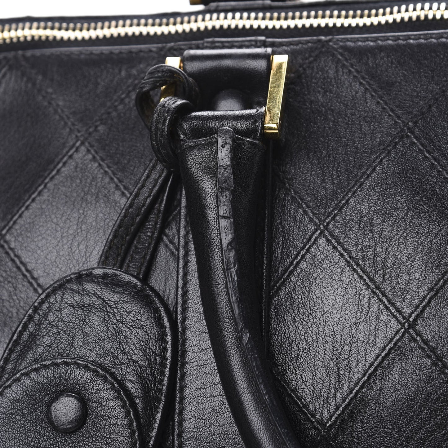 Calfskin Stitched CC Boston Black