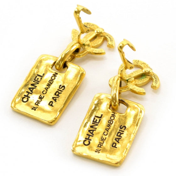 31 Rue Cambon CC Clip On Earrings Gold