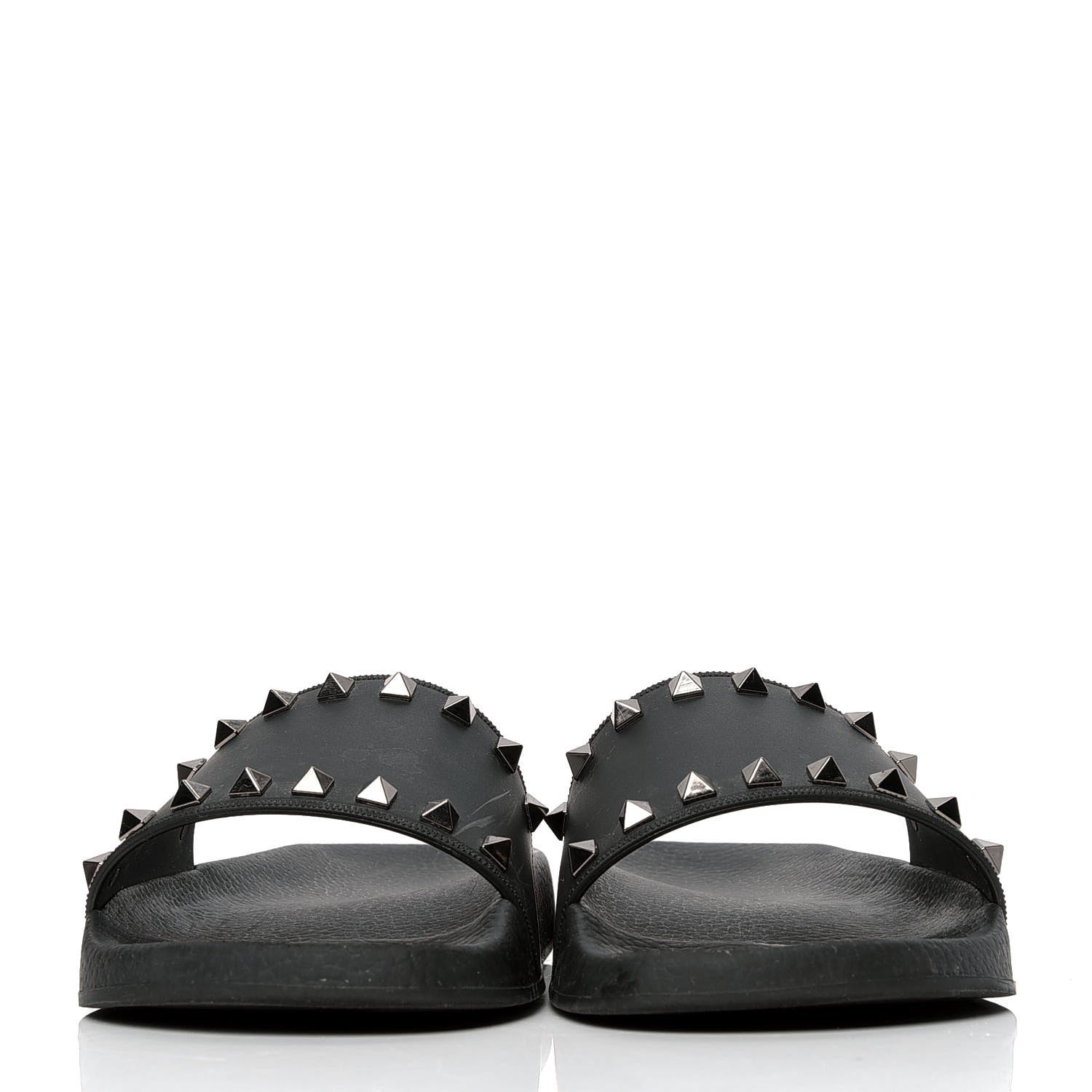Valentino Garavani Rubber Rockstud Slide Sandals 40 Black 2 of 4