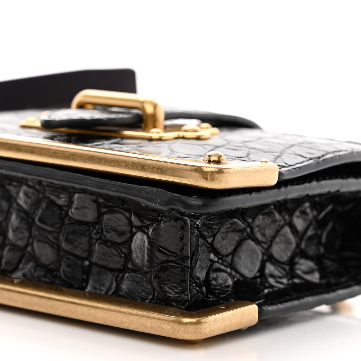Crocodile Micro Cahier Bag Black