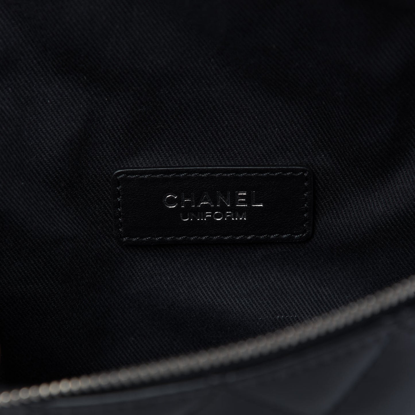 Calfskin Quilted Waist Belt Bag Black